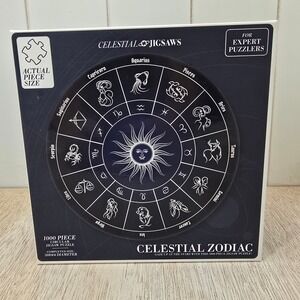 Professor Puzzle Celestial Zodiac 1000 Piece Circular Jigsaw Puzzle & Poster